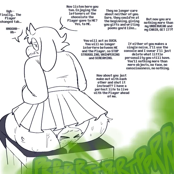 noelle holiday, ralsei (deltarune, doki doki literature club!) created by ti-ling