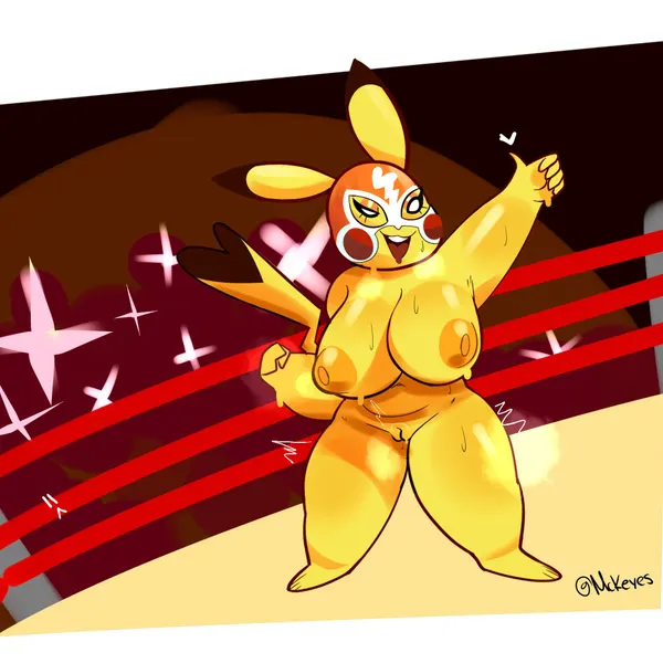 pikachu libre (nintendo, pokemon) created by mckeyes