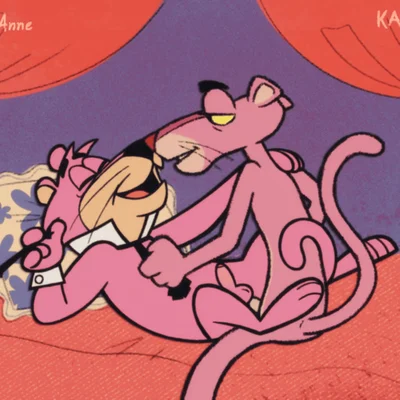pink panther, snagglepuss (hanna-barbera) created by kazoko (artist), vickydanne