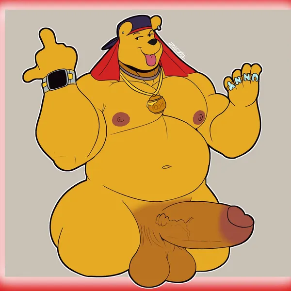 pooh bear, thug pooh bear (yifforroarts) (disney, winnie the pooh (franchise)) created by zackdadawg