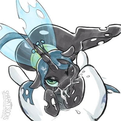 queen chrysalis (mlp), shining armor (mlp) (friendship is magic, hasbro) created by sharkysocks