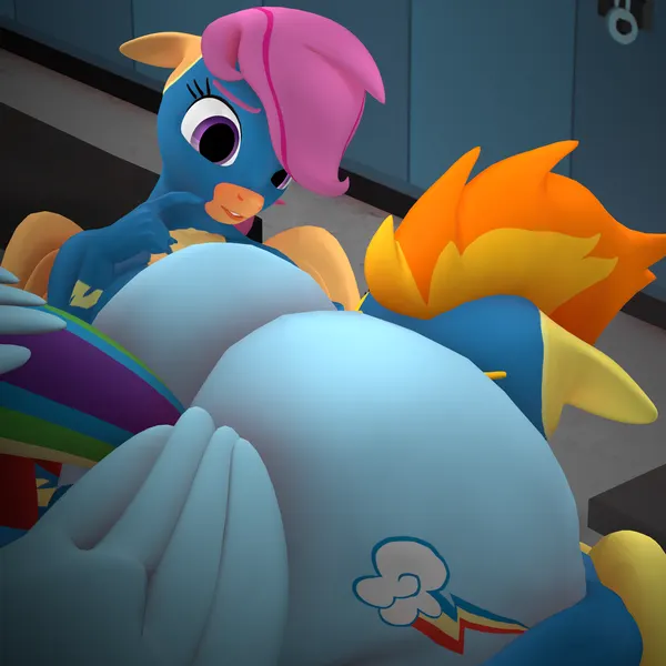 rainbow dash (mlp), scootaloo (mlp), spitfire (mlp) (friendship is magic, hasbro) created by purplefondue