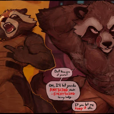 rocket raccoon (guardians of the galaxy, marvel) created by fanofthefurr