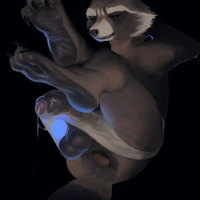 rocket raccoon (guardians of the galaxy, marvel) created by fizzthetiger