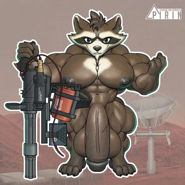 rocket raccoon (guardians of the galaxy, marvel) created by pirin-apex