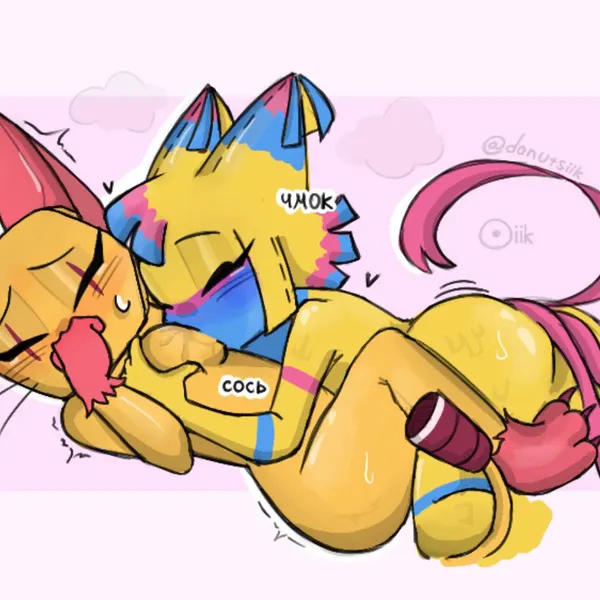 scraps (dandy's world), yatta (dandy's world) (blushcrunch studio, dandy's world) created by donutsiik
