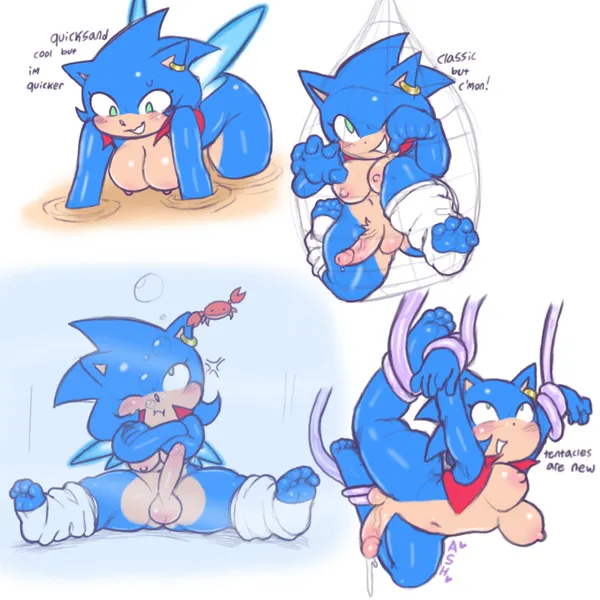 sonic the hedgehog (sega, sonic the hedgehog (series)) created by ash (artist)