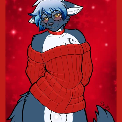 zakku (fursona) (christmas) created by drako1997