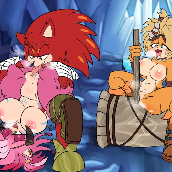 amy rose, coco bandicoot, fan character (activision, crash bandicoot (series)) created by demichan