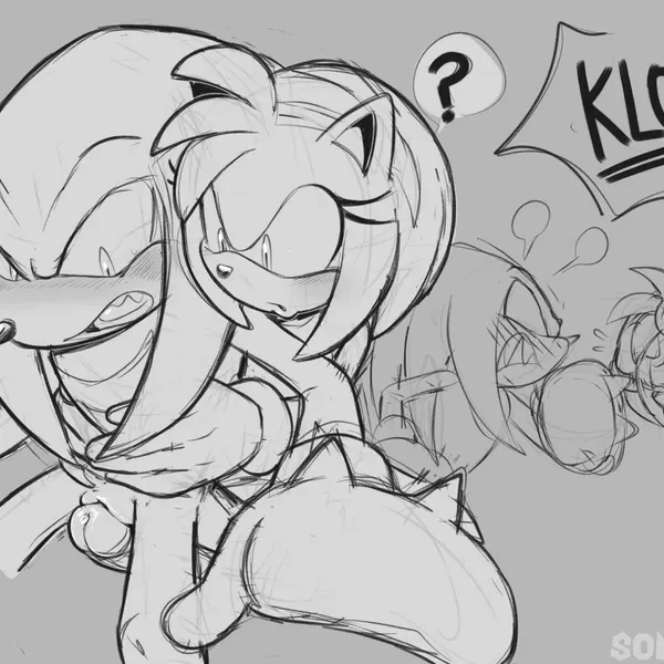 amy rose, knuckles the echidna (sega, sonic the hedgehog (series)) created by somedivs