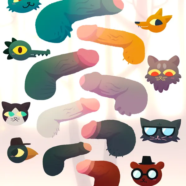 angus delaney, bruce (nitw), danny (nitw) (night in the woods, penis lineup) created by camocayenne