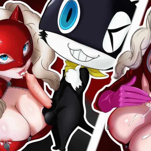 ann takamaki, morgana (persona) (atlus, megami tensei) created by jasontheblend