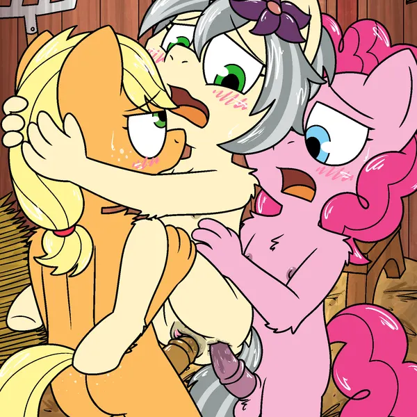 applejack (mlp), pinkie pie (mlp) (friendship is magic, hasbro) created by pokefound