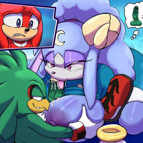 ariem (sonic), jet the hawk, knuckles the echidna (sega, sonic dream team) created by icydirtball