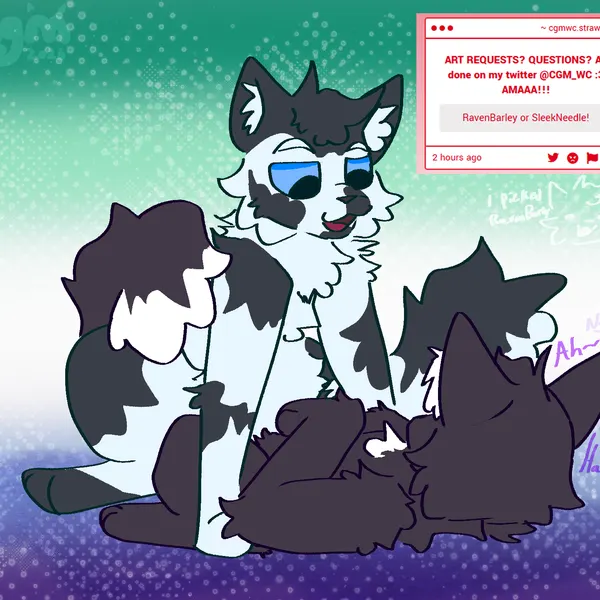 barley (warriors), ravenpaw (warriors) (strawpage, warriors (book series)) created by cgm