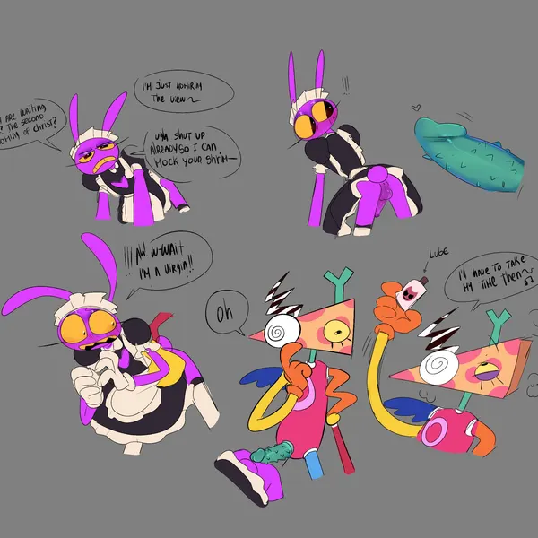 bazooble (tadc), evil gangle (tadc), jax (tadc) (glitch productions, the amazing digital circus) created by karnthud