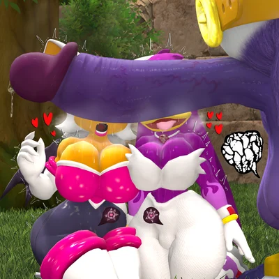 big the cat, rouge the bat, wave the swallow (can't see the haters, sega) created by neotaurus