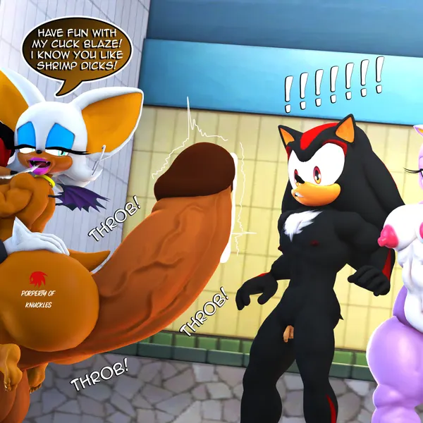 blaze the cat, knuckles the echidna, rouge the bat (sega, sonic the hedgehog (series)) created by rocketspuff