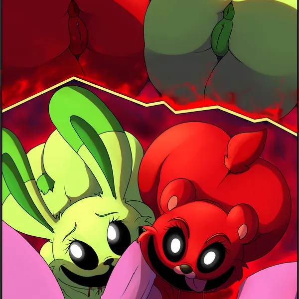 bobby bearhug, catnap (poppy playtime), hoppy hopscotch (mob entertainment, poppy playtime) created by greey
