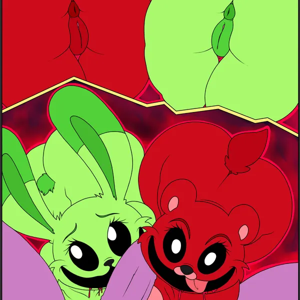 bobby bearhug, catnap (poppy playtime), hoppy hopscotch (mob entertainment, poppy playtime) created by greey