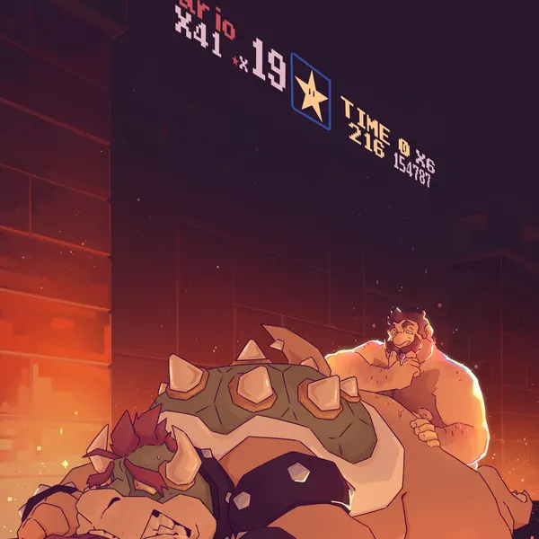 bowser, mario (mario bros, nintendo) created by chocolateandmilk