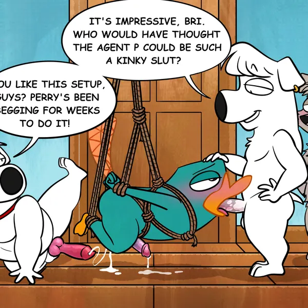 brian griffin, bullet (paradise pd), jasper (family guy) (disney, family guy) created by platislut, rocky rakoon