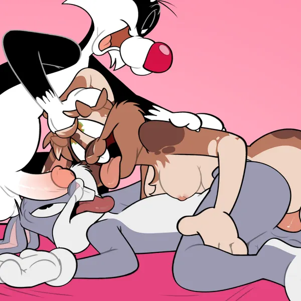 bugs bunny, sylvester (looney tunes) (looney tunes, warner brothers) created by hairlessboyblunder