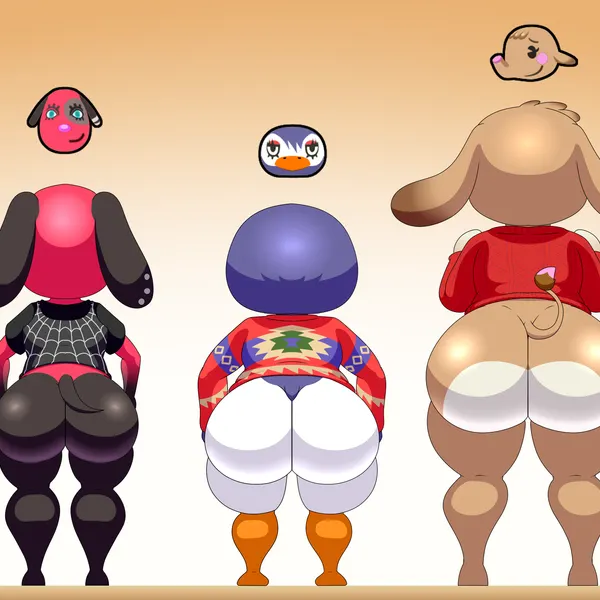 carmen (animal crossing), cherry (animal crossing), ellie (animal crossing) (animal crossing, nintendo) created by lechugansfw