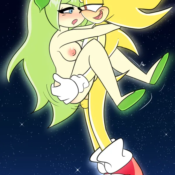 cosmo the seedrian, sonic the hedgehog, super sonic (sega, sonic the hedgehog (series)) created by demichan