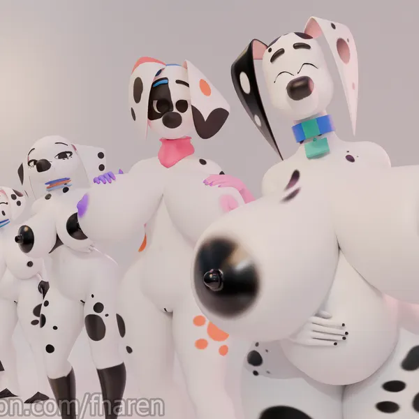 da vinci (101 dalmatians), dee dee (101 dalmatians), delilah (101 dalmatians) (101 dalmatian street, 101 dalmatians) created by fharen