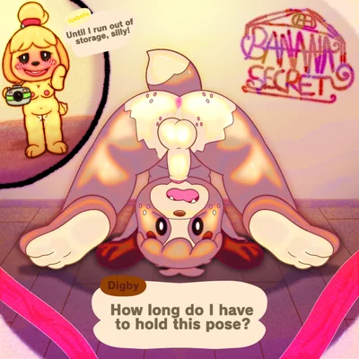 digby (animal crossing), isabelle (animal crossing) (animal crossing, nintendo) created by bananasecret