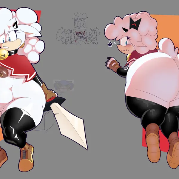 dr. eggman, lamb (cult of the lamb), lanolin the sheep (sonic) (cult of the lamb, idw publishing) created by justelm25