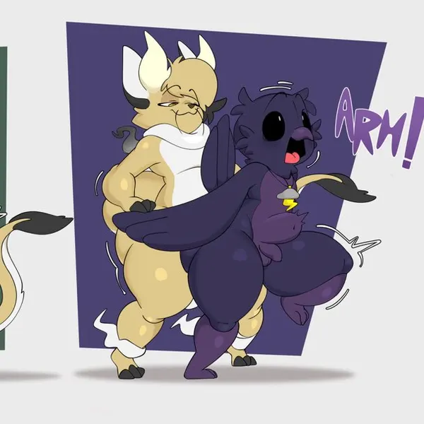 dragonfennec, poe (poppy playtime), simon smoke (poppy playtime) (mob entertainment, mythology) created by forbobs2, mr smilingdevil