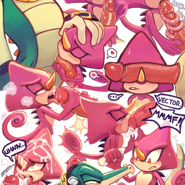 espio the chameleon, vector the crocodile (sega, sonic the hedgehog (series)) created by picklocket