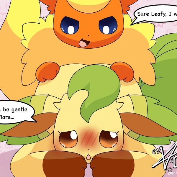 flare (eeveelution squad), leaf (eeveelution squad) (eeveelution squad, nintendo) created by eeveector