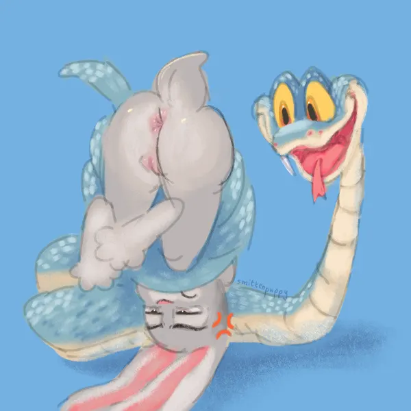 gary de'snake, judy hopps (disney, zootopia) created by smittenpuppy