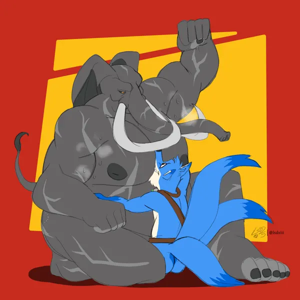gilbert (ss7xeno), loxodont (rivals of aether) created by lsdxiii