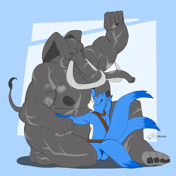 gilbert (ss7xeno), loxodont (rivals of aether) created by lsdxiii