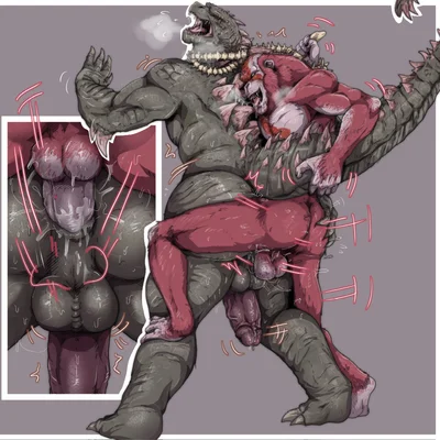 godzilla, skar king (godzilla (series), monsterverse) created by teastuff