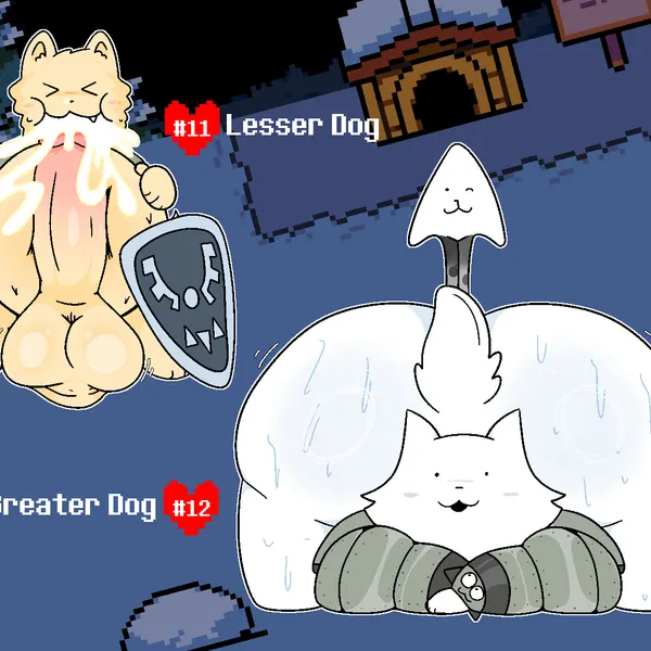 greater dog, lesser dog (undertale, undertale (series)) created by pelnsfw