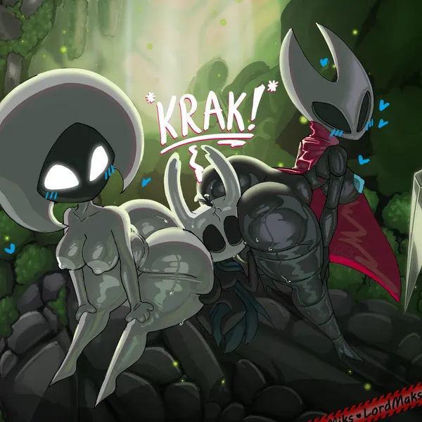hornet (hollow knight), lace (hollow knight: silksong), the knight (hollow knight) (hollow knight: silksong, hollow knight (franchise)) created by lordmaksmiks