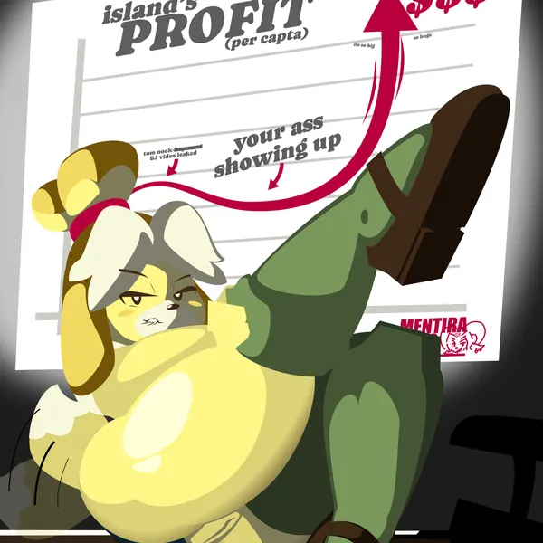 isabelle (animal crossing), raymond (animal crossing), tom nook (animal crossing) (animal crossing, nintendo) created by mentiravevo