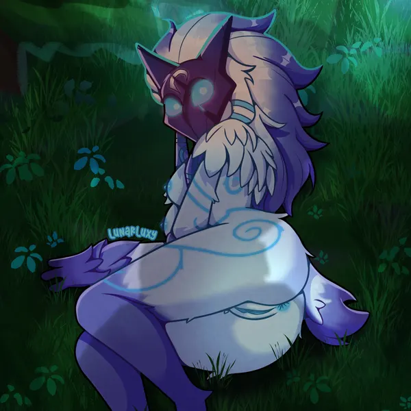 kindred (lol), lamb (lol), warwick (lol) (league of legends, riot games) created by lunarluxy