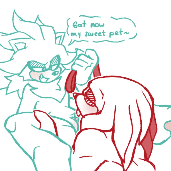 knuckles the echidna, silver the hedgehog (sega, sonic the hedgehog (series)) created by meowwabae