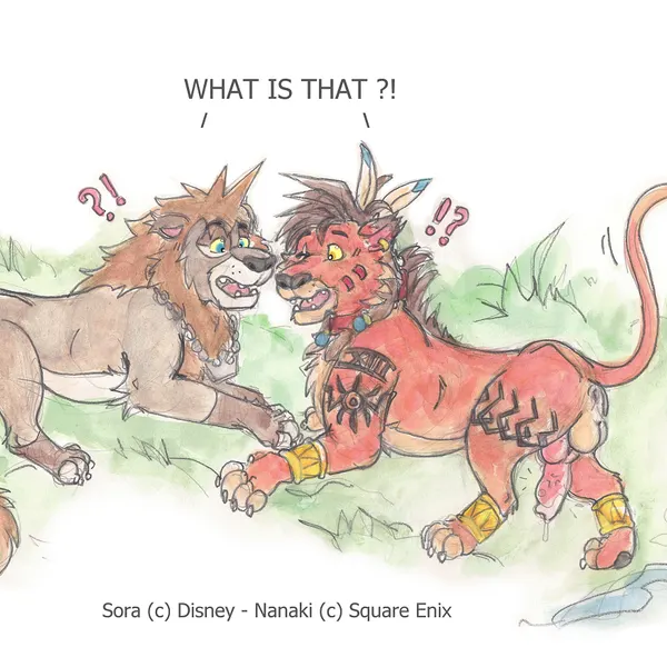 lion sora, red xiii (final fantasy, final fantasy vii) created by fennec (artist)