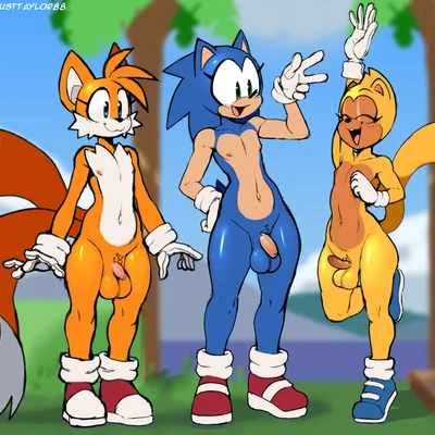 miles prower, ray the flying squirrel, sonic the hedgehog (sega, sonic the hedgehog (series)) created by justtaylor