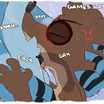 mordecai (regular show), rigby (regular show) (cartoon network, regular show) created by notsafeforwanking