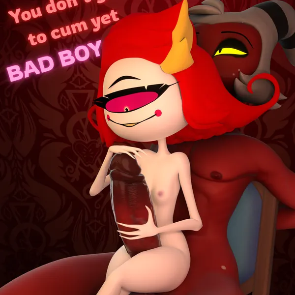 moxxie (helluva boss), niffty (hazbin hotel) (hazbin hotel, hellaverse) created by b3ntfield