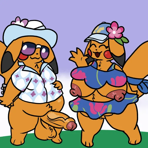 mr. windychu, ms. wavychu (nintendo, pokemon) created by chibitay