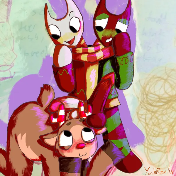 razzle & dazzle (dandy's world), rudie (dandy's world) (blushcrunch studio, christmas) created by yoshreveluv